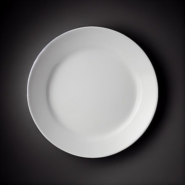 Empty plate on black elegance in simplicity generated by AI