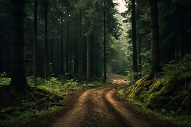 Empty road in dark atmosphere