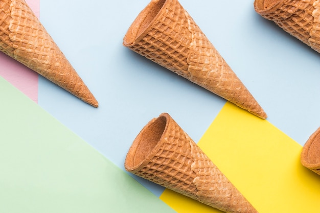 Free Photo empty wafer style crispy cones