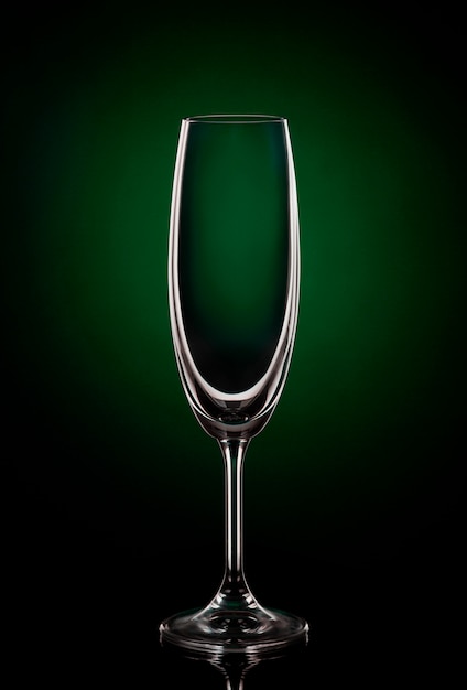 Empty wine glass on dark