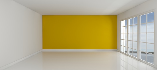 Empty with a yellow wall room