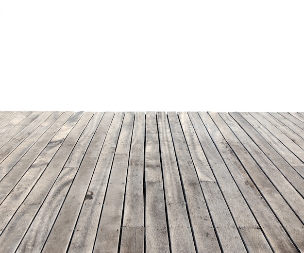 empty wooden floor isolated on white