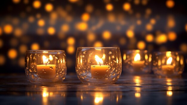 The enchanting glow of fairy lights and candles creating a magical ambiance