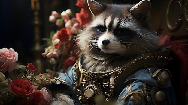 Free photo enchanting venetian raccoon photography