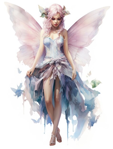 Enchanting watercolor fairy illustration