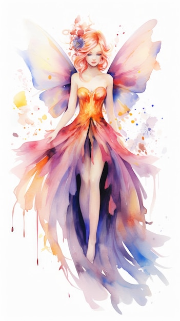 Enchanting watercolor fairy illustration