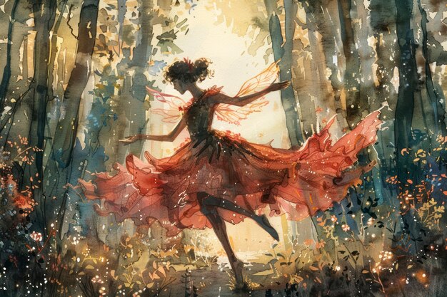 Enchanting watercolor fairy illustration