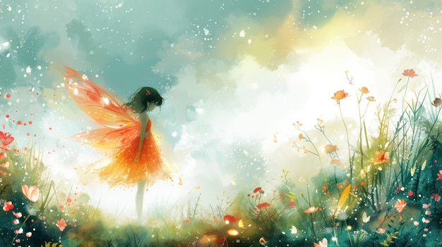 Enchanting watercolor fairy illustration