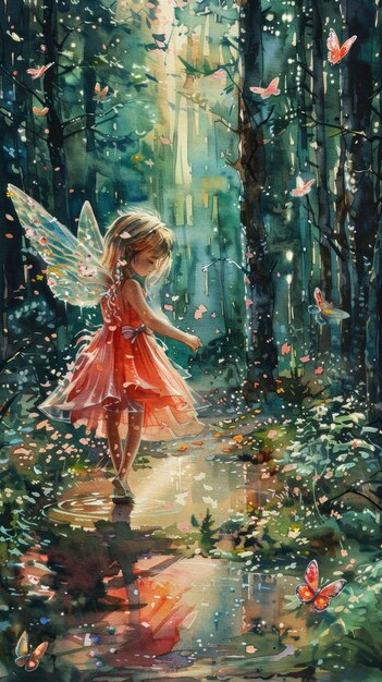 Enchanting watercolor fairy illustration