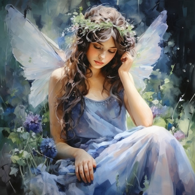 Free Photo enchanting watercolor fairy illustration