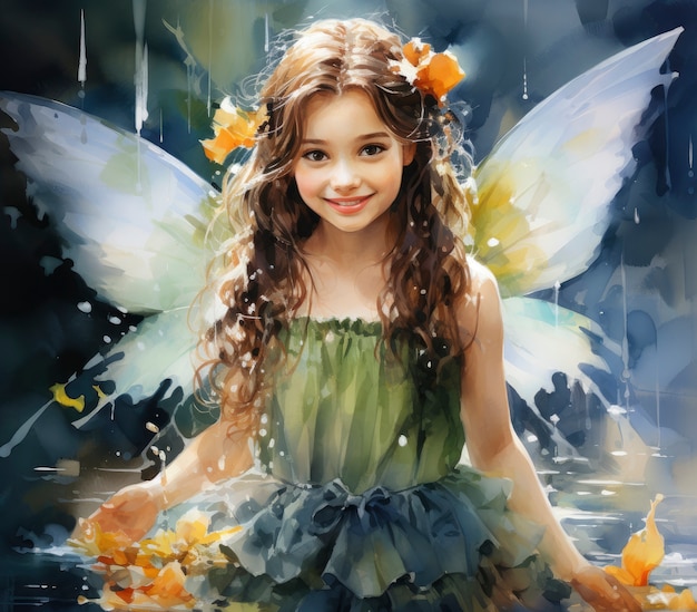 Enchanting watercolor fairy illustration