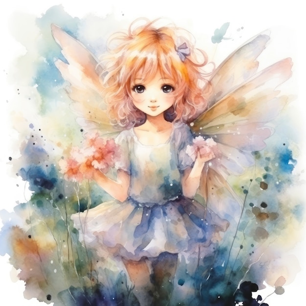 Free photo enchanting watercolor fairy illustration