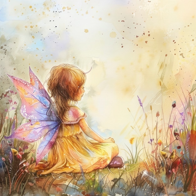 Free photo enchanting watercolor fairy illustration