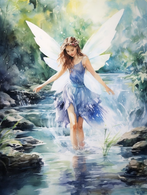 Free Photo enchanting watercolor fairy illustration