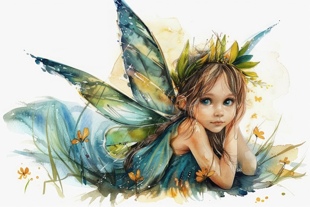 Free photo enchanting watercolor fairy illustration