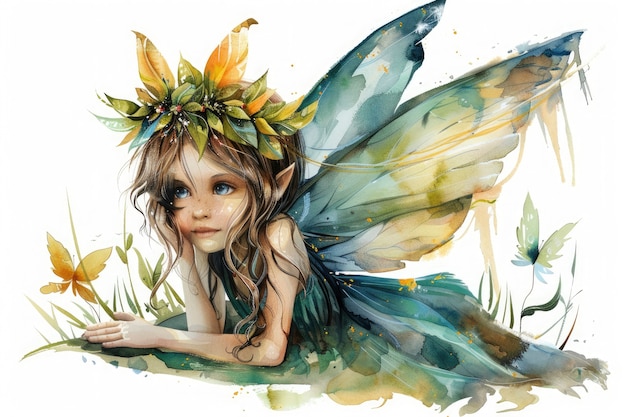 Free Photo enchanting watercolor fairy illustration