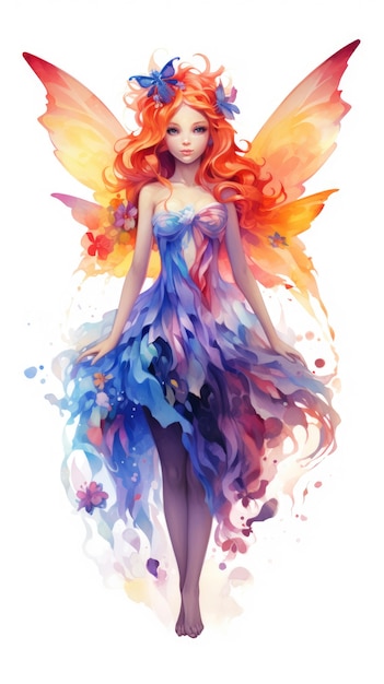 Free Photo enchanting watercolor fairy illustration