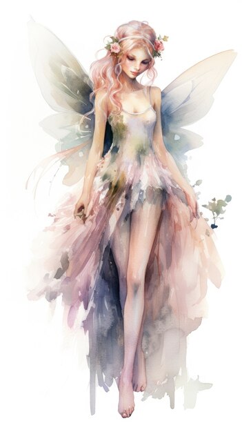 Enchanting watercolor fairy illustration