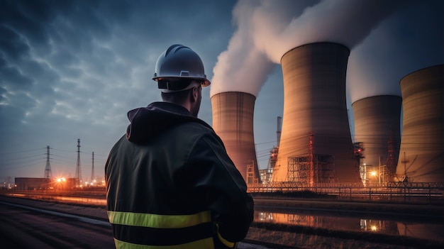 Free photo engineer working at a nuclear power plant