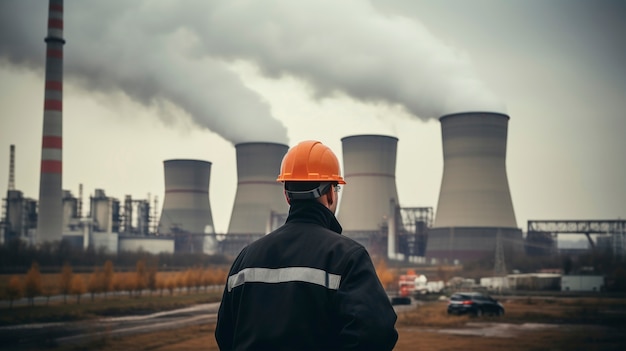 Free photo engineer working at a nuclear power plant