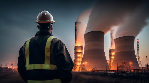 Engineer working at a nuclear power plant