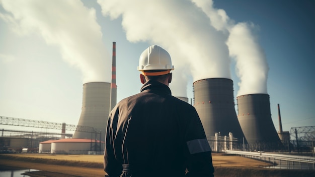 Free photo engineer working at a nuclear power plant