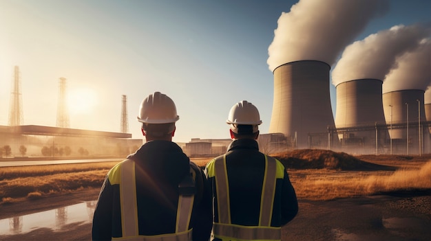 Engineers working at a nuclear power plant