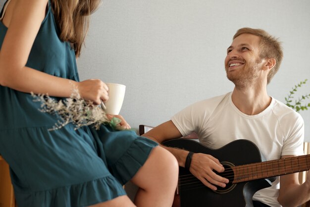 Enjoying playing for her