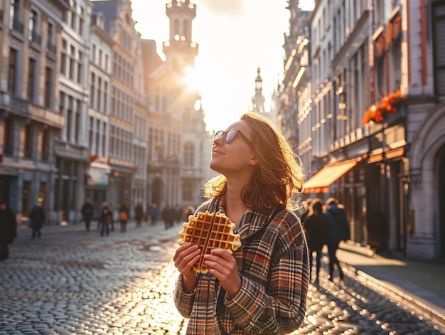 Free Photo enjoying street food fest