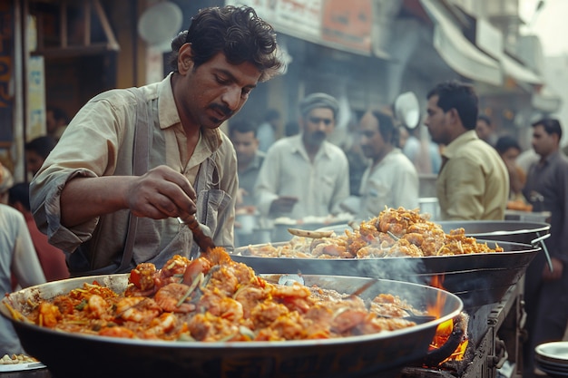 Enjoying street food fest