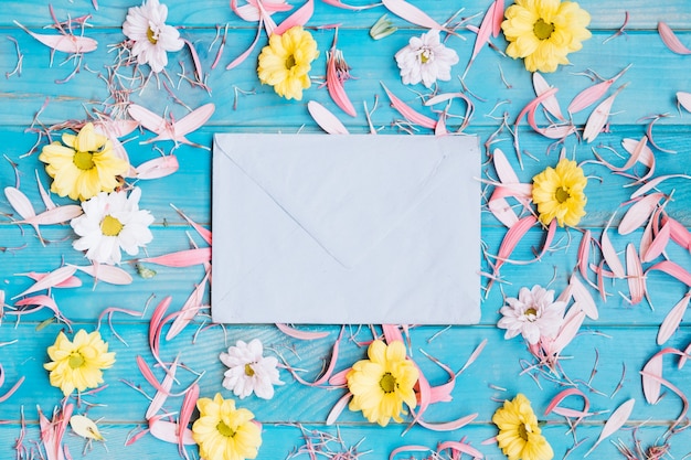 Free Photo envelope in abstract petals and flowers