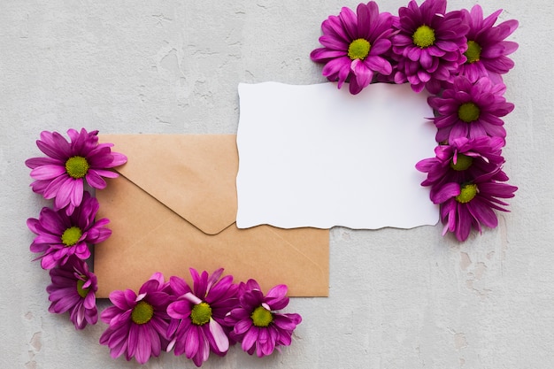 Envelopes with flowers