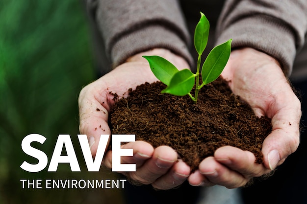 Environment social media banner with save the environment