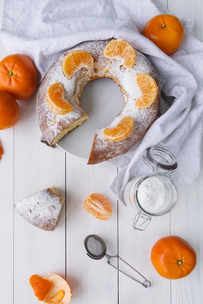 Epiphany day desserts with orange and sugar