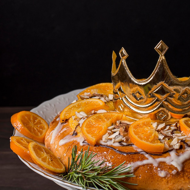 Free Photo epiphany day food with sliced oranges close up