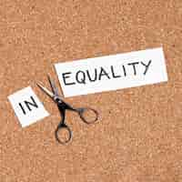 Free photo equality and inequality concept flat lay