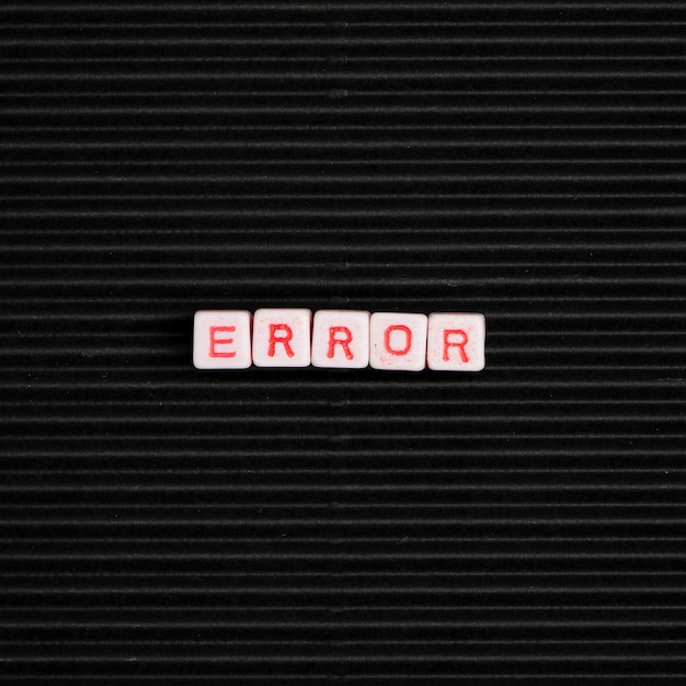 ERROR word beads alphabet typography