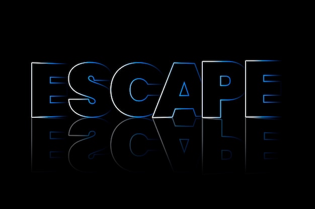 Escape shadow style typography on black background