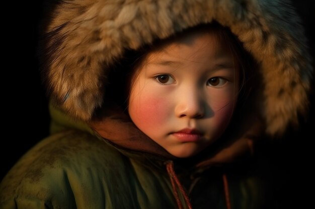 Eskimo people living in extreme weather condition