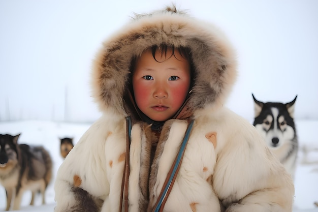 Free Photo eskimo people living in extreme weather condition