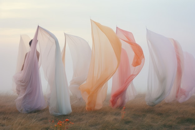 Free photo ethereal environment with cloth