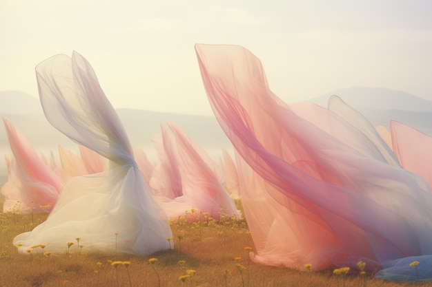 Free photo ethereal environment with cloth