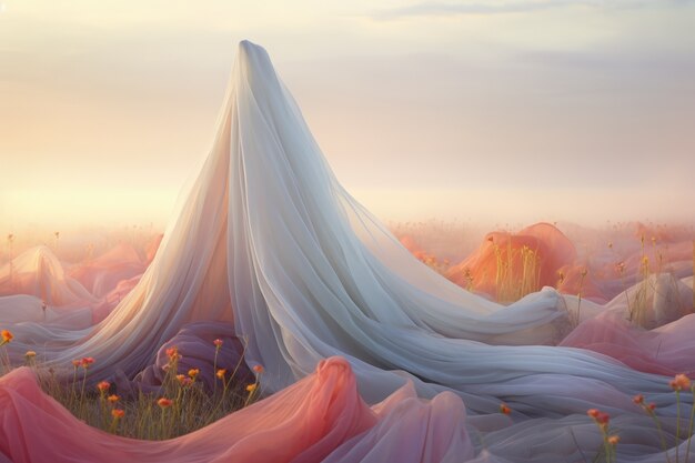 Free Photo ethereal environment with cloth