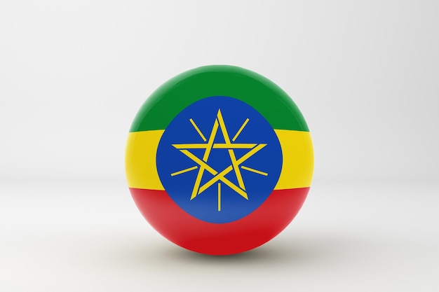 Free photo ethiopia flag in white background