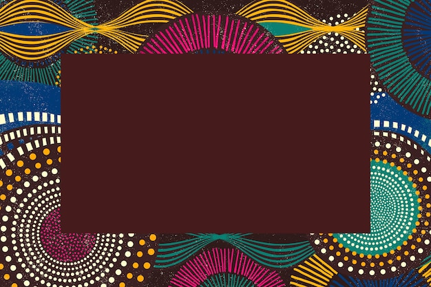 Free photo ethnic frame illustration with tribal pattern