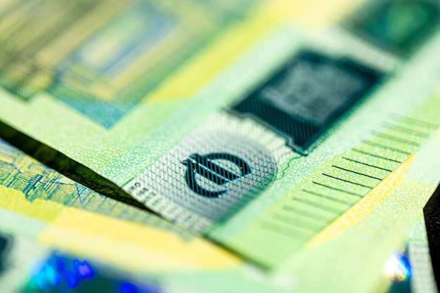 euro banknote closeup finance concept money background