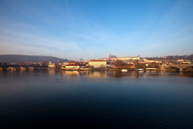 Evening view of Prague