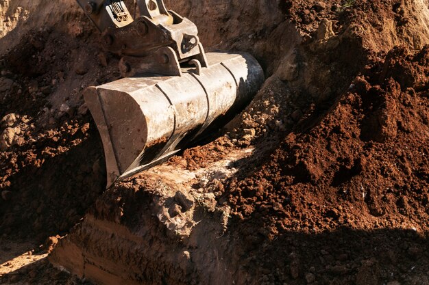 Excavator for digging on day light outdoors