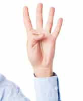 Free photo executive's left hand counting