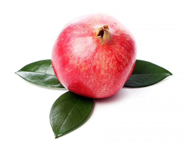 Exotic and delicious pomegranate on white background